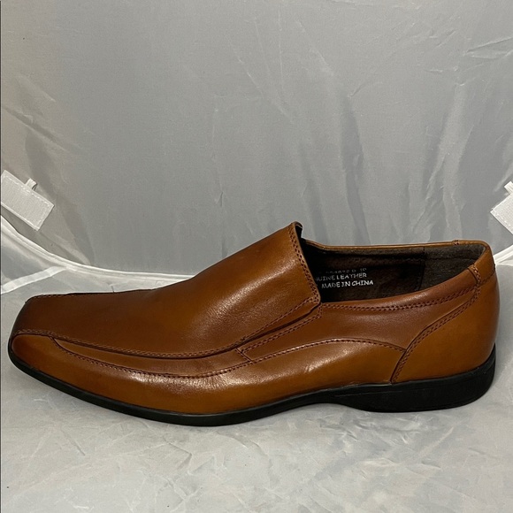 Asher Green Classic Camel Brown Genuine Leather Slip On Loafers - Size 10 main image 9